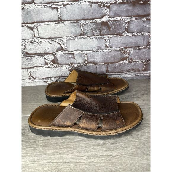 Rockport Brown Leather Cushion Open Toe Casual Slides Sandals Men Sz 11M US/44EU - Picture 16 of 16